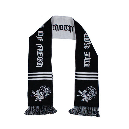 "THE UNDERPAINTING OF FLESH" KNIT FOOTBALL SCARF